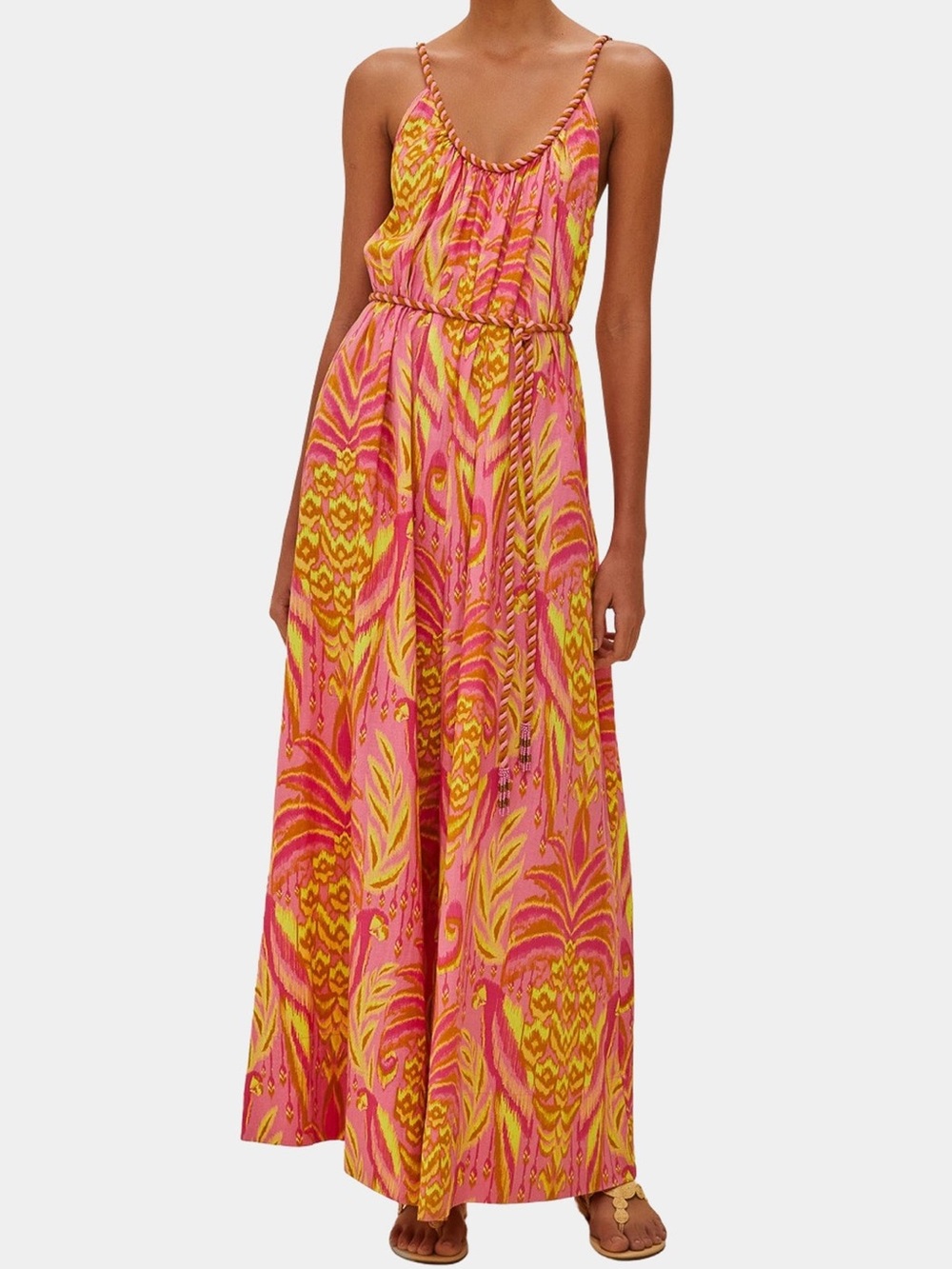FARM Rio Pink & Yellow Printed Maxi Jumpsuit